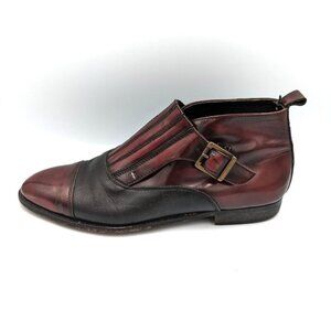 Vintage Stracam Shell Cordovan Oxblood Red Leather Derby Boots Men's 10 Italy